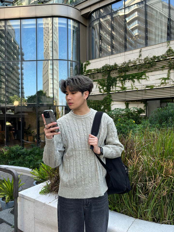 麻花針織親膚上衣 香港男裝