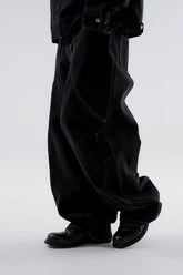 彎身摺紋落地牛仔褲 韓國男裝