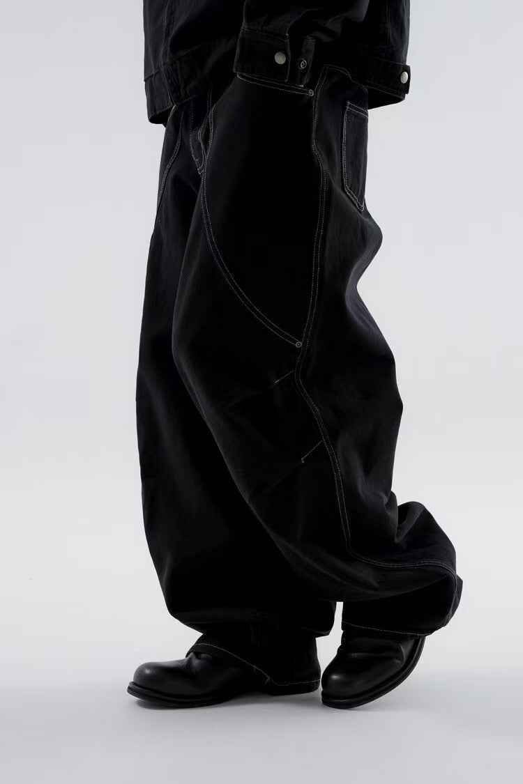 彎身摺紋落地牛仔褲 韓國男裝