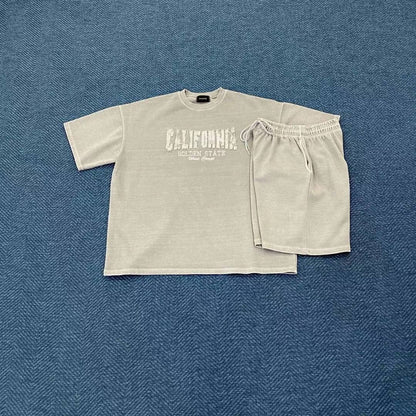 短袖休閒套裝 - 上衣 