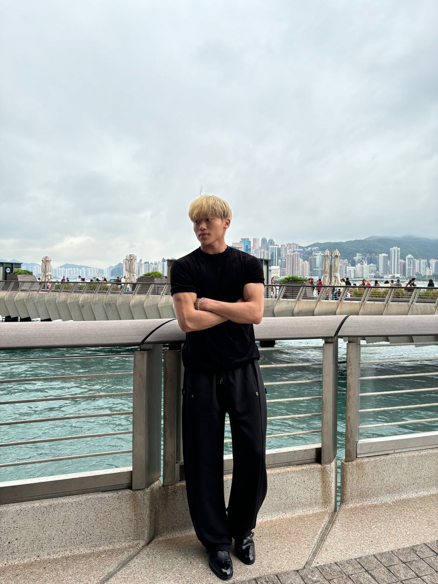 質感輕絨面短袖上衣 韓國男裝
