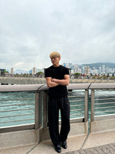 質感輕絨面短袖上衣 韓國男裝
