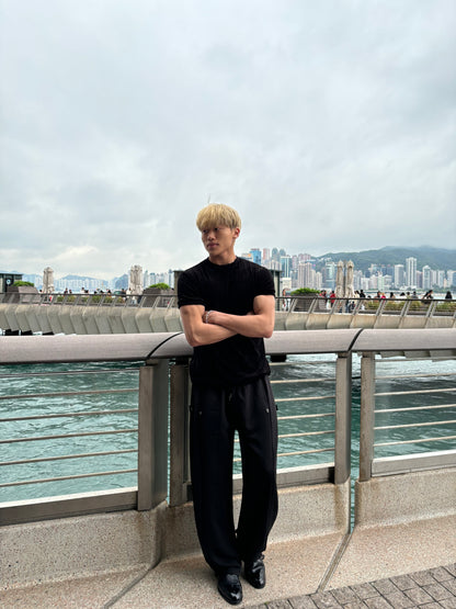 質感輕絨面短袖上衣 韓國男裝
