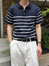 間條Polo短袖上衣