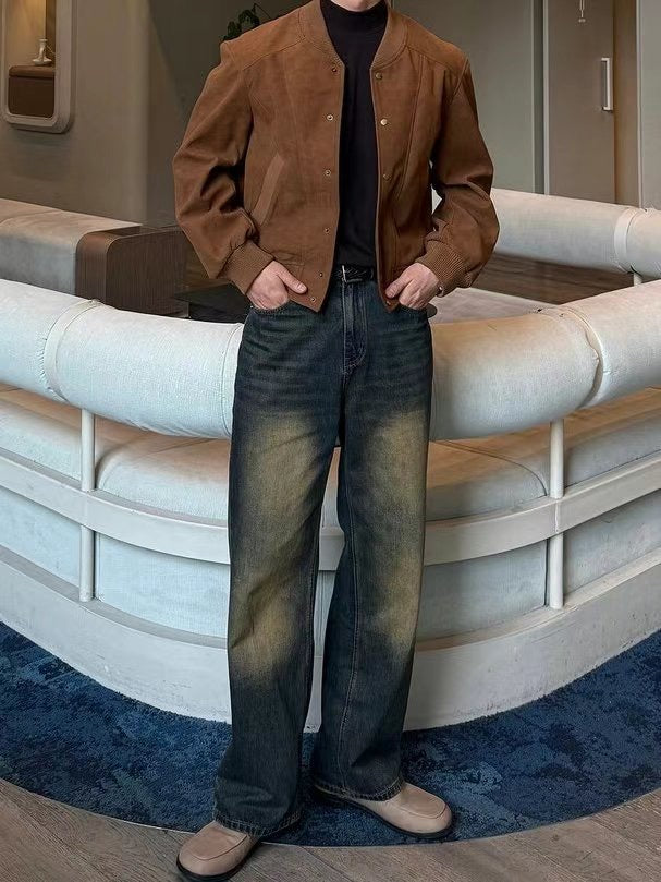 深藍色牛仔褲 韓國男裝褲