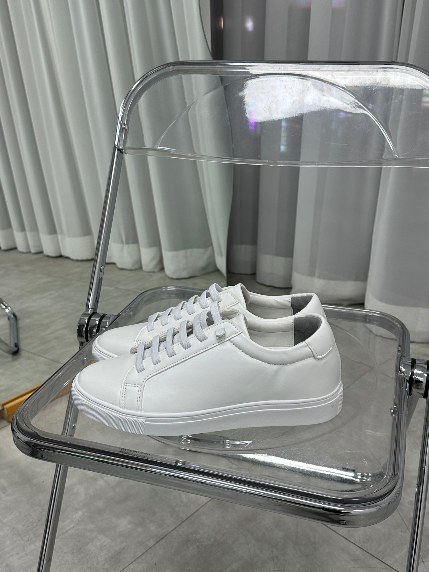 [韓國製增高3cm]純白波鞋