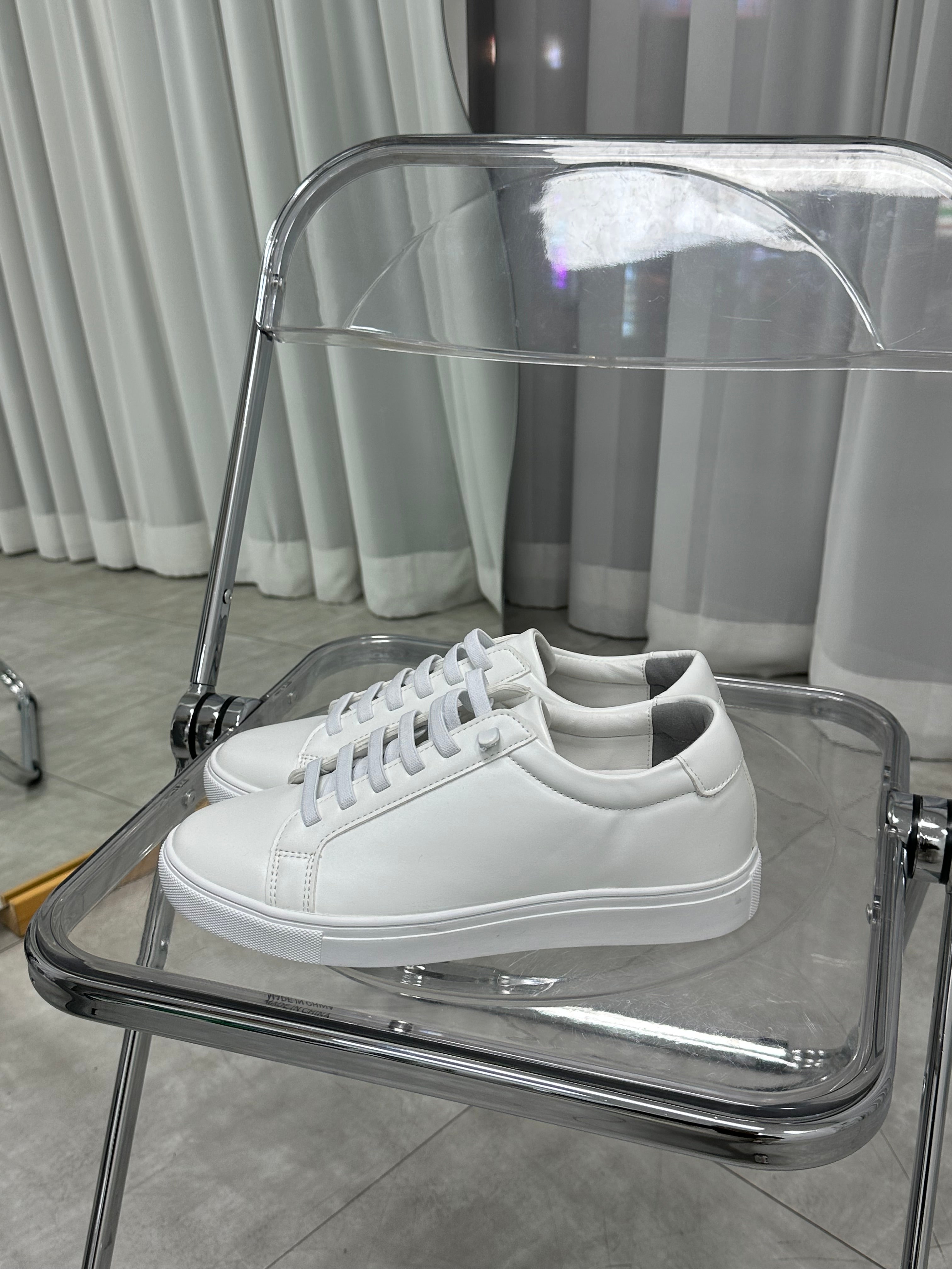 [韓國製增高3cm]純白波鞋