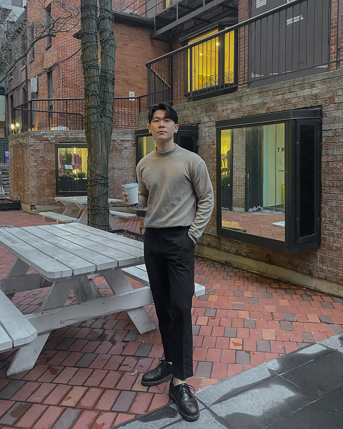 米色半領打底上衣