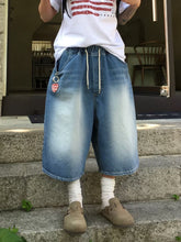 淺藍過膝牛仔短褲 韓國男裝 newbeige