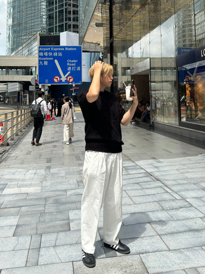 純白挺身落地褲