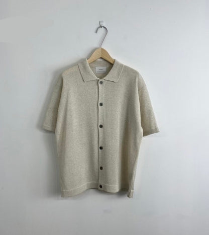 翻領針織短袖上衣