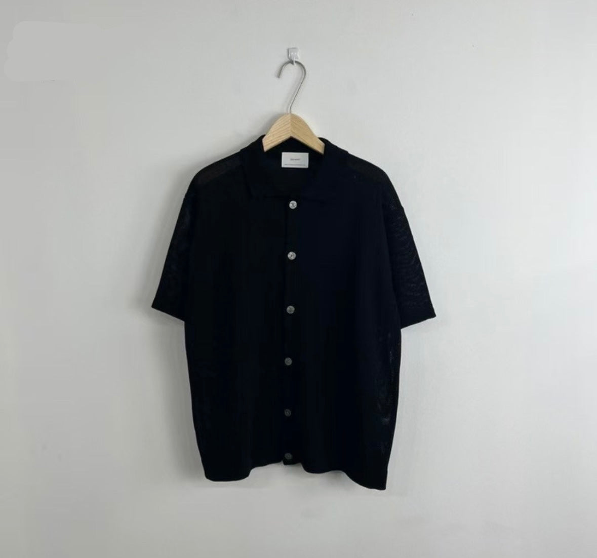 翻領針織短袖上衣