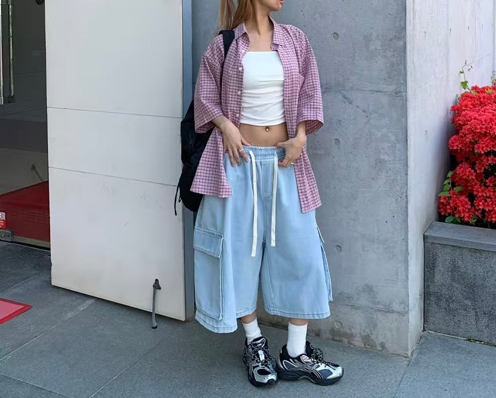 男女裝系列 細格短袖襯衫