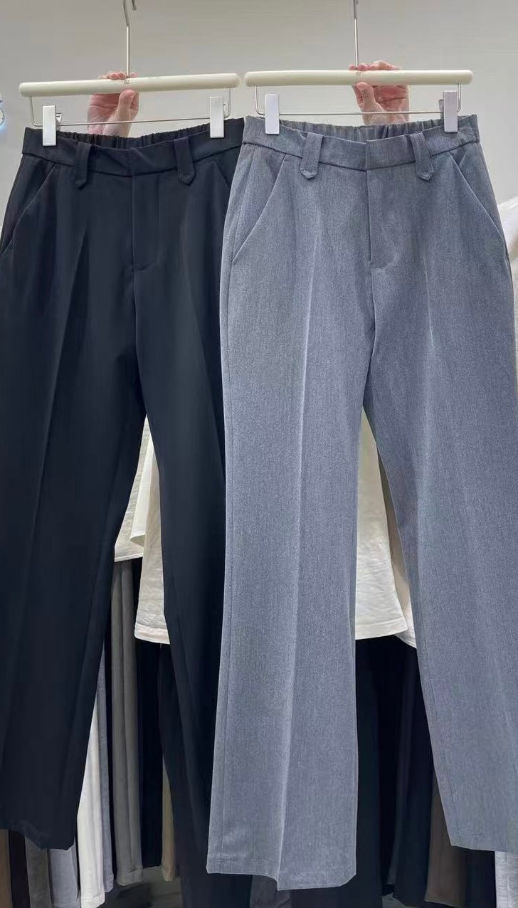 黑色落地西裝褲