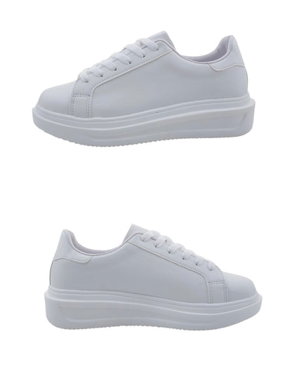 [韓國製增高4cm]純色輕身波鞋