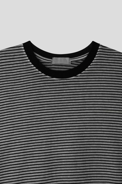 細間條基礎長袖上衣