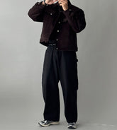 韓系燈芯絨口袋褸