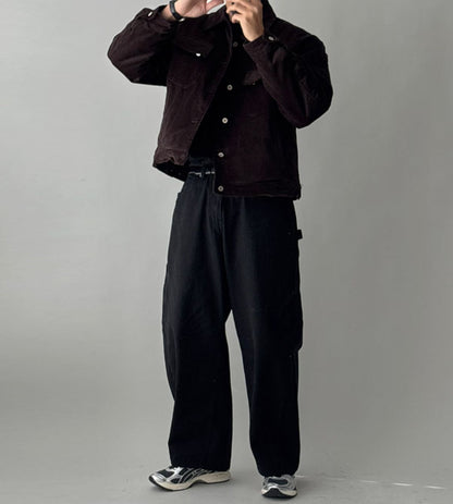 韓系燈芯絨口袋褸