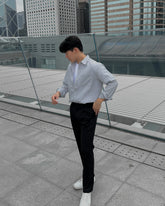 淺灰透氣百搭襯衫 － 韓國男裝