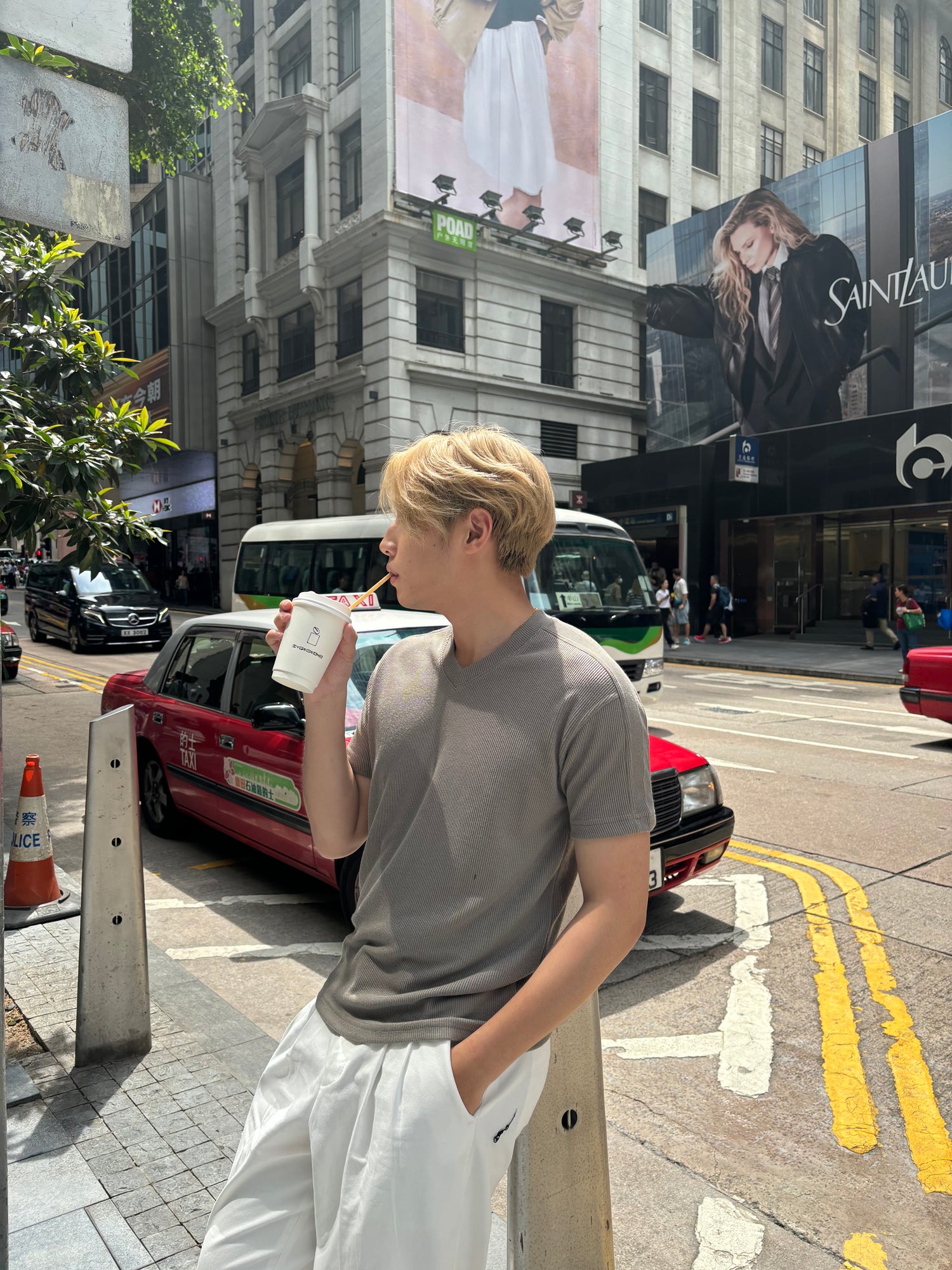 V領針織短袖上衣 韓國衫