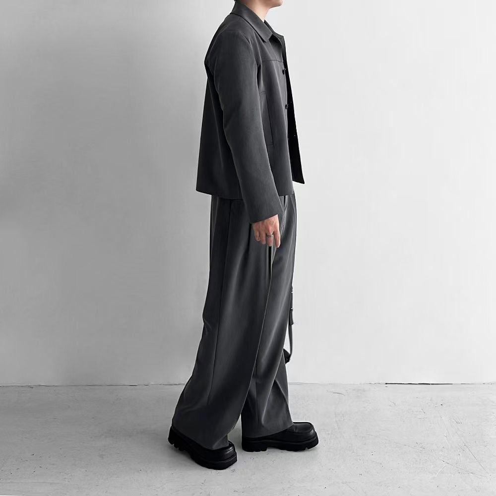 韓式寬鬆西裝套裝(長褲)