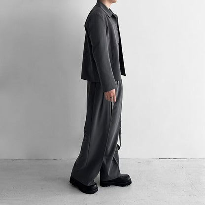 韓式寬鬆西裝套裝(長褲)