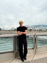 質感輕絨面短袖上衣 韓國男裝