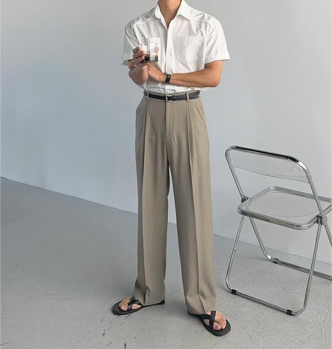 挺身短袖襯衫 男裝衫