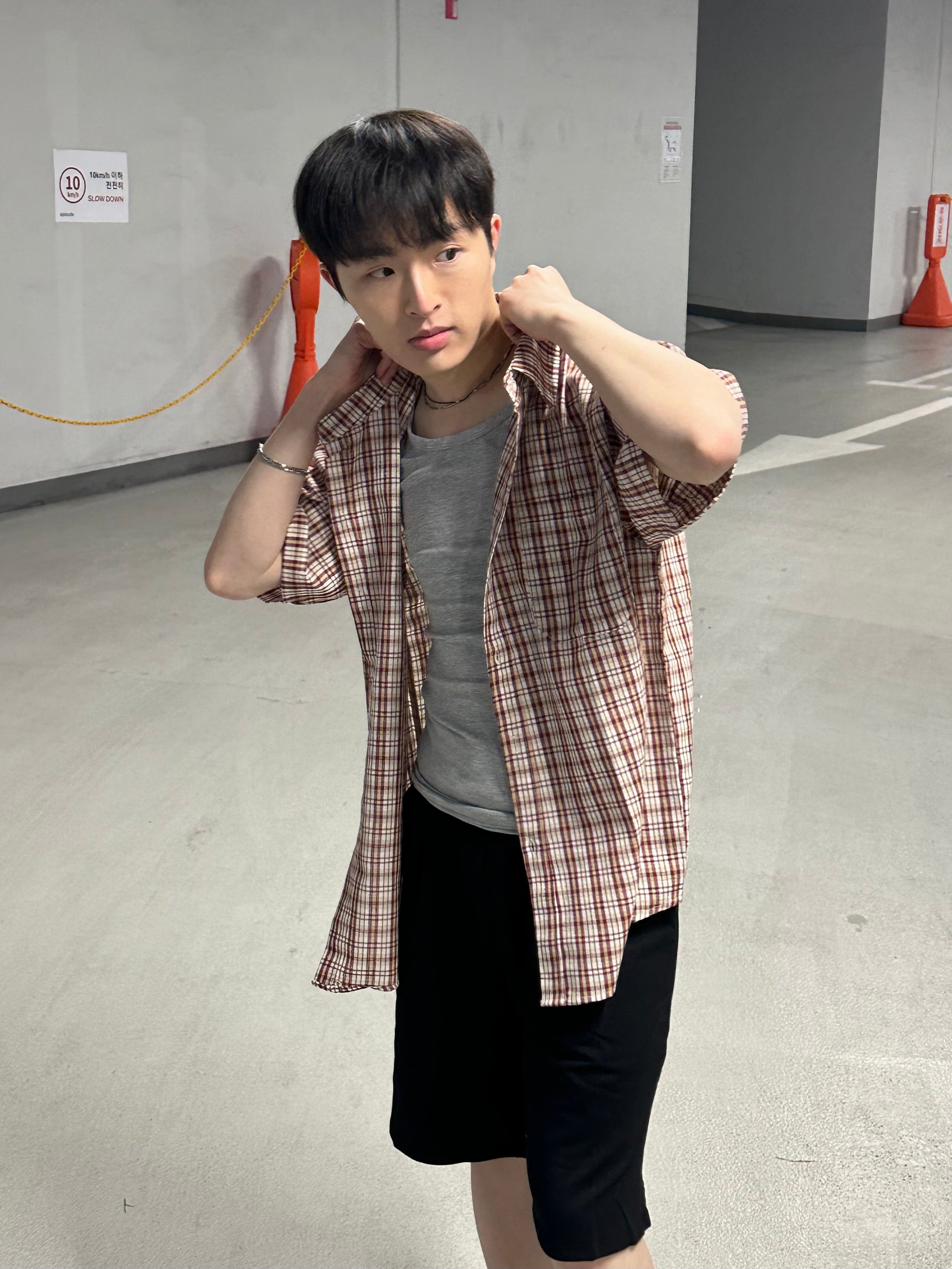 格仔短袖襯衫 香港男裝