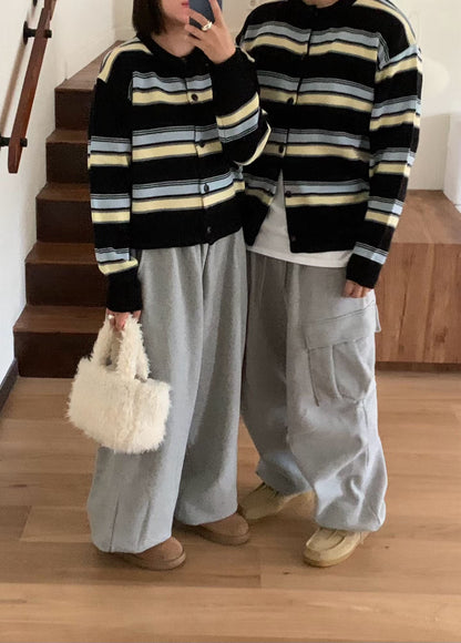 &lt;情侶裝系列&gt;粗間條針織上衣