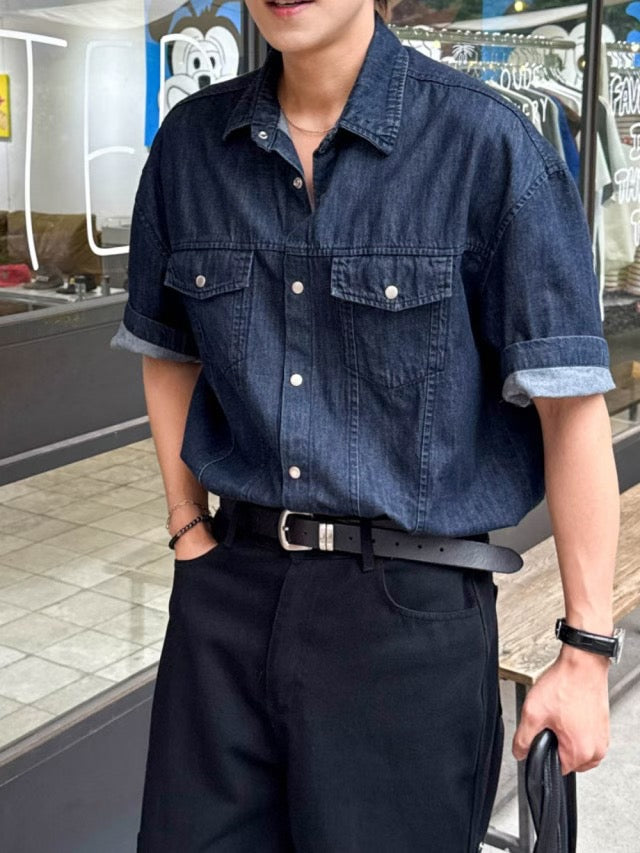 牛仔布襯衫 韓國男裝