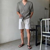 針織質感短袖上衣 韓國男裝