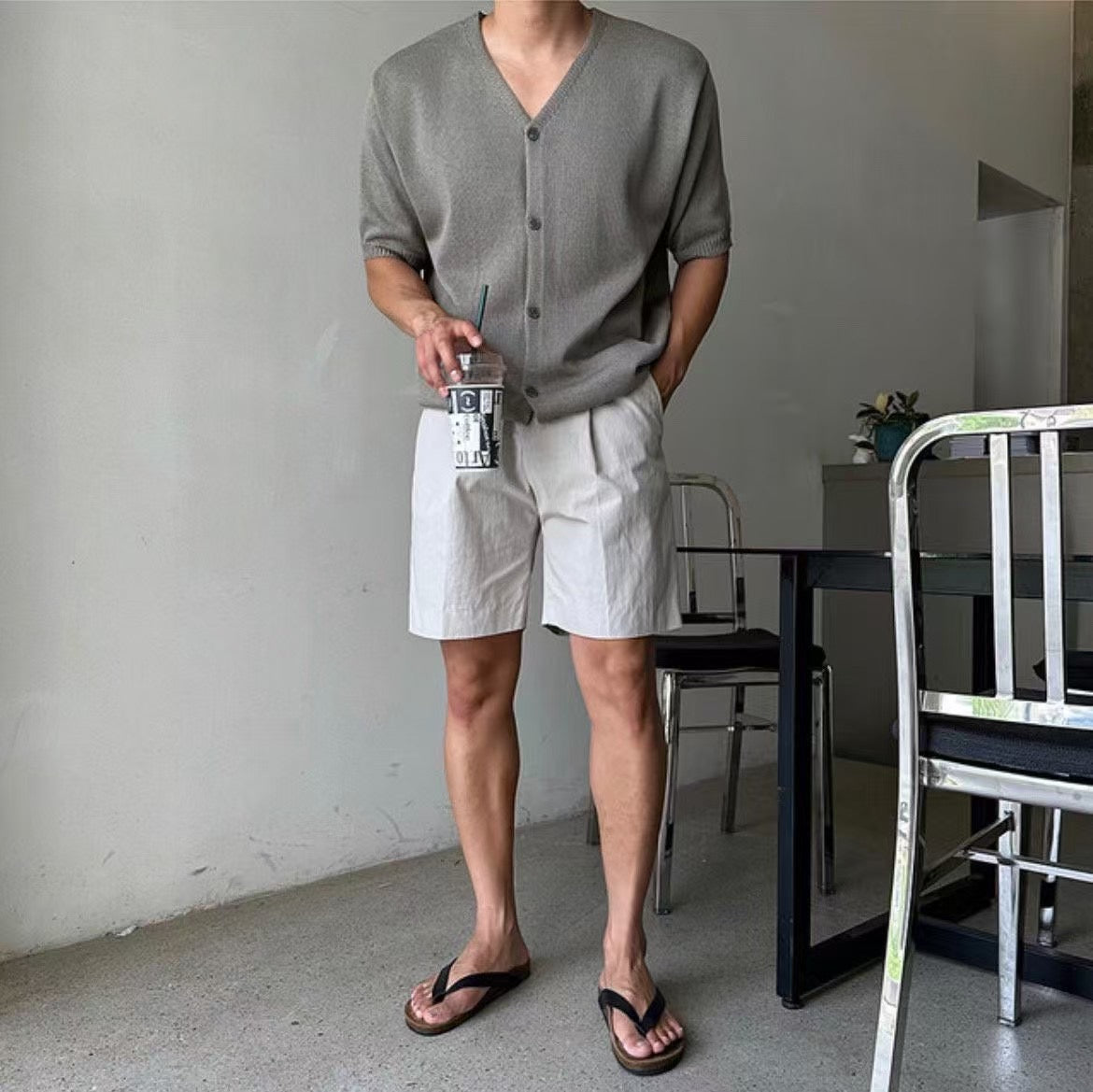 針織質感短袖上衣 韓國男裝