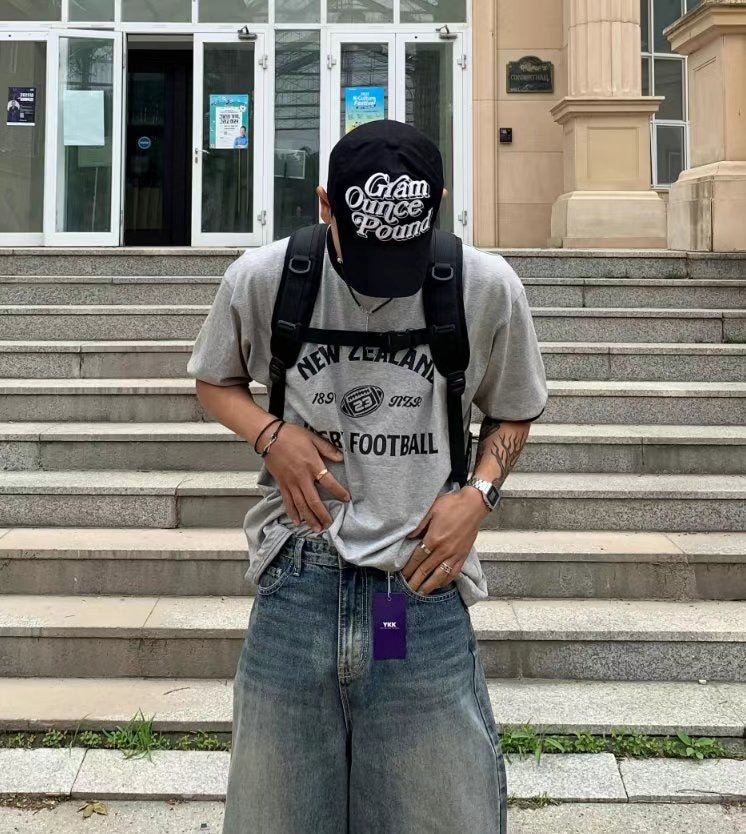 復古黑邊短袖上衣 男裝衫