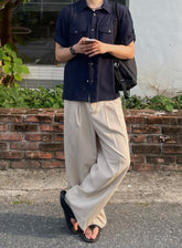 基本款純色落地褲 newbeige 韓國男裝
