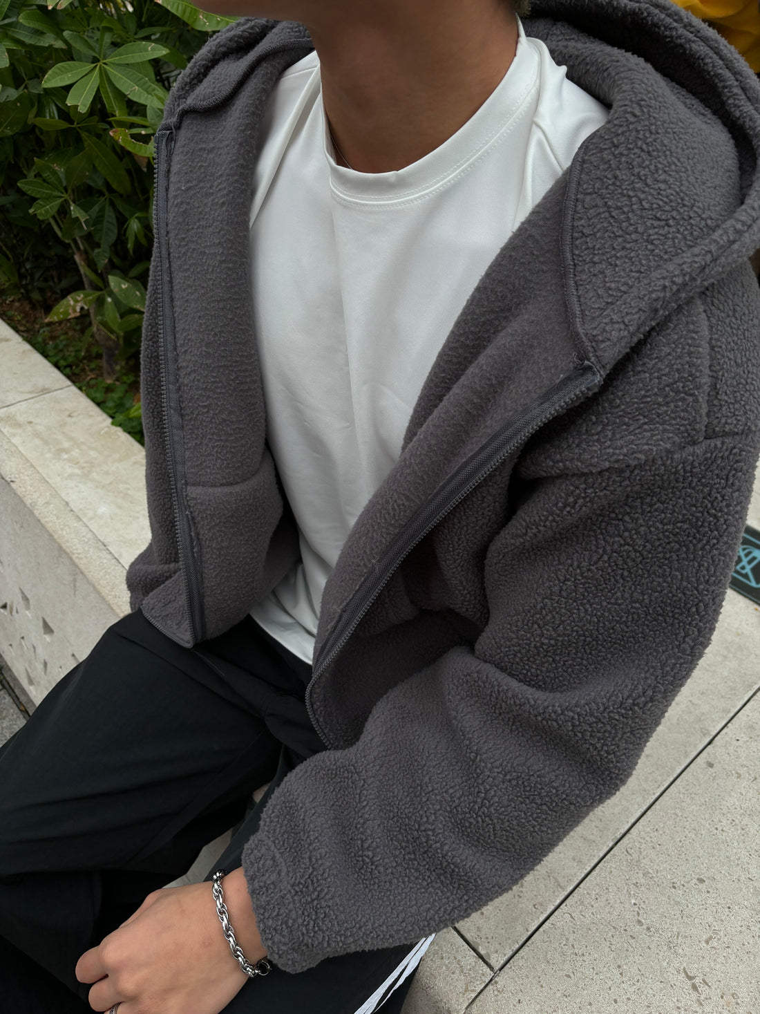 毛毛連帽外套 韓國男裝