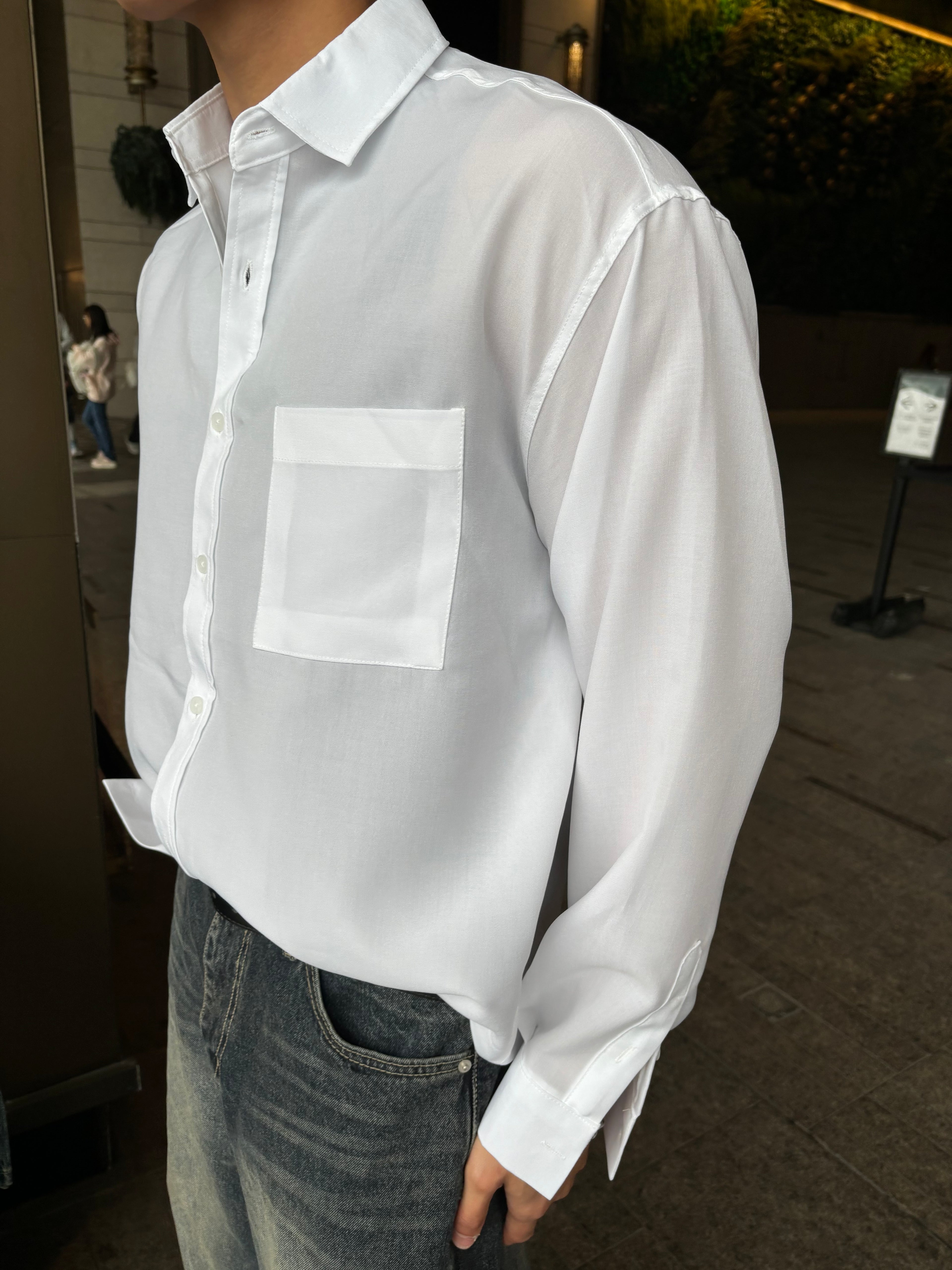 白色百搭襯衫 韓國男裝