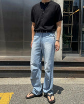 圓領韓系襯衫－  韓國男裝