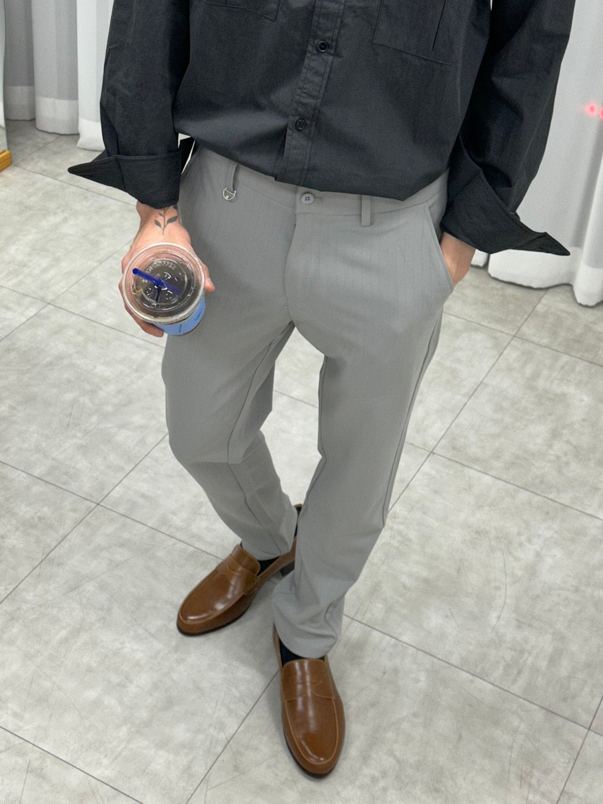 韓國製啡色樂福鞋Loafers 男裝鞋