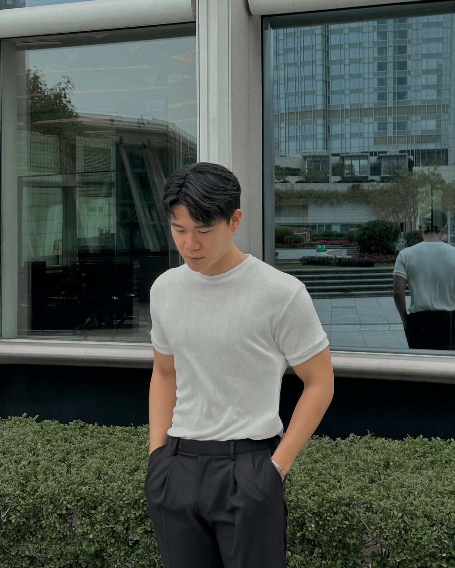 柔軟韓系短袖上衣 - 韓國男裝