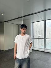 暗格白色短袖上衣 韓國男裝