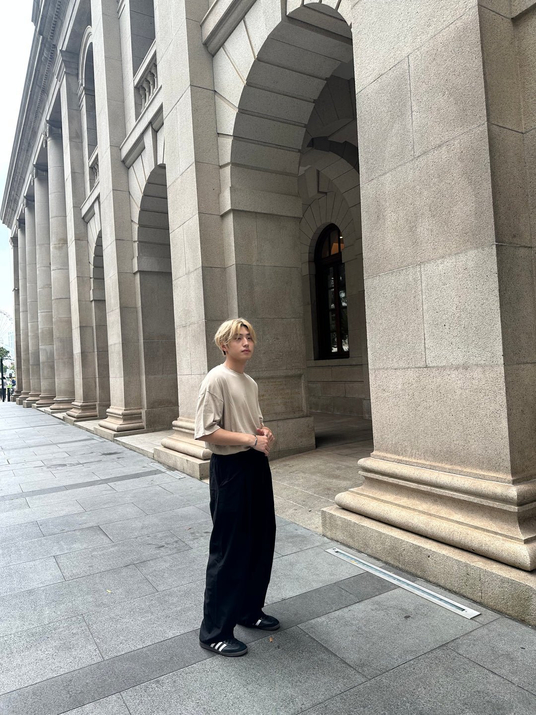 落地彈性長褲