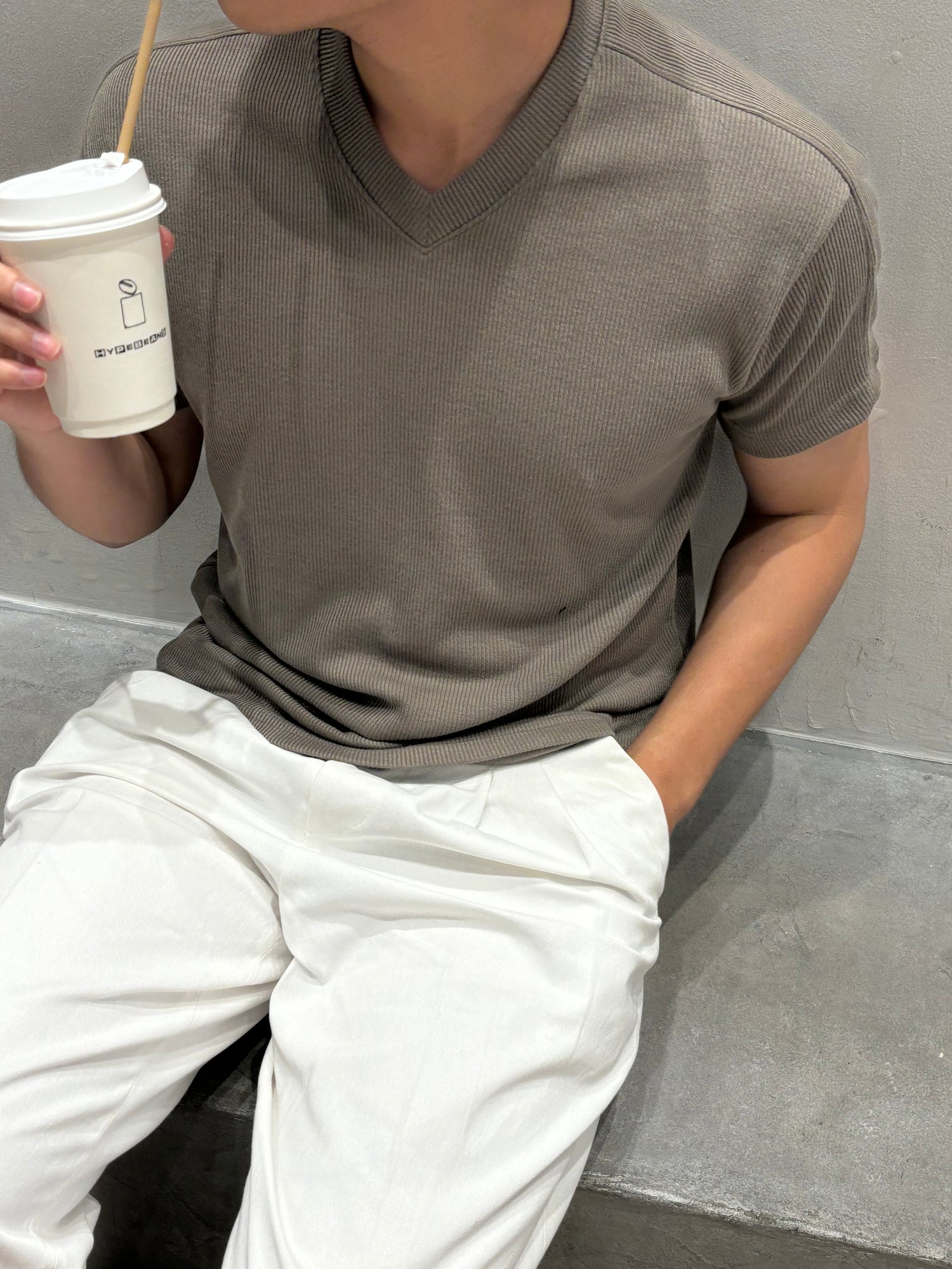 領針織短袖上衣 韓國衫