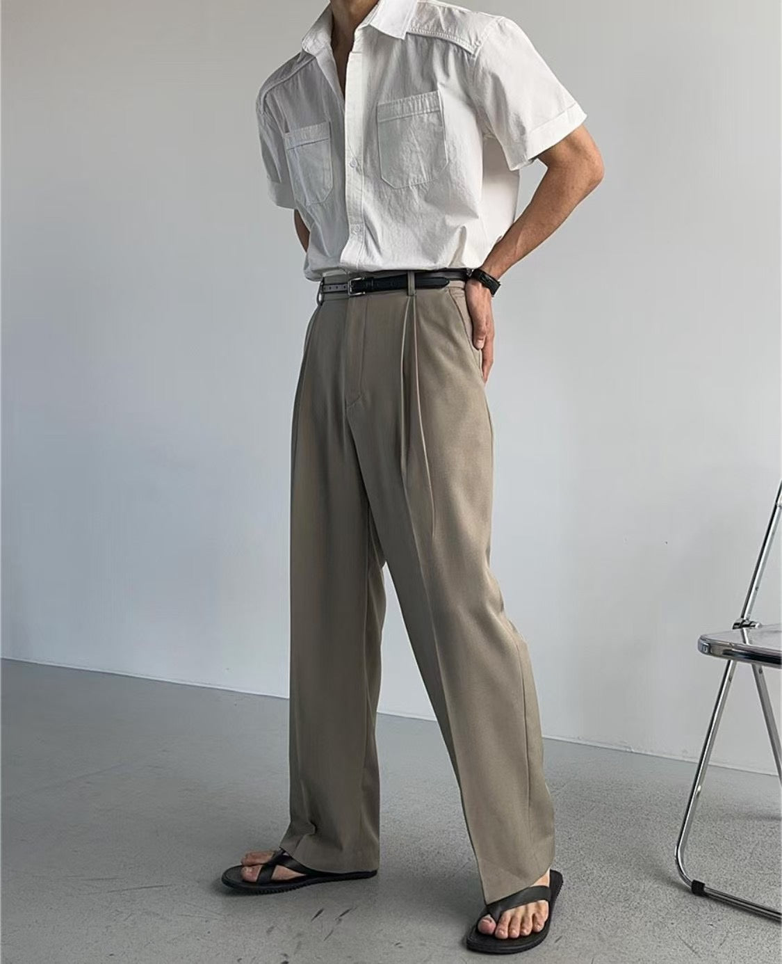 挺身短袖襯衫 男裝衫