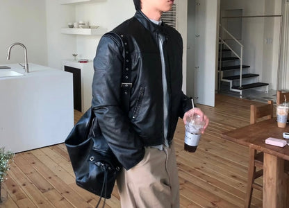 韓系挺身皮褸 韓國男裝