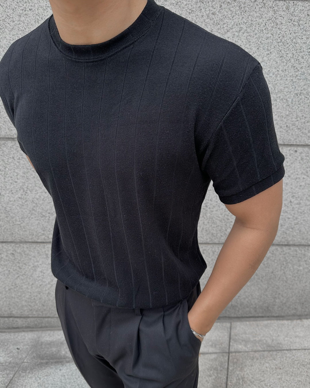 柔軟韓系短袖上衣 - 韓國男裝