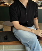 圓領韓系襯衫－  韓國男裝