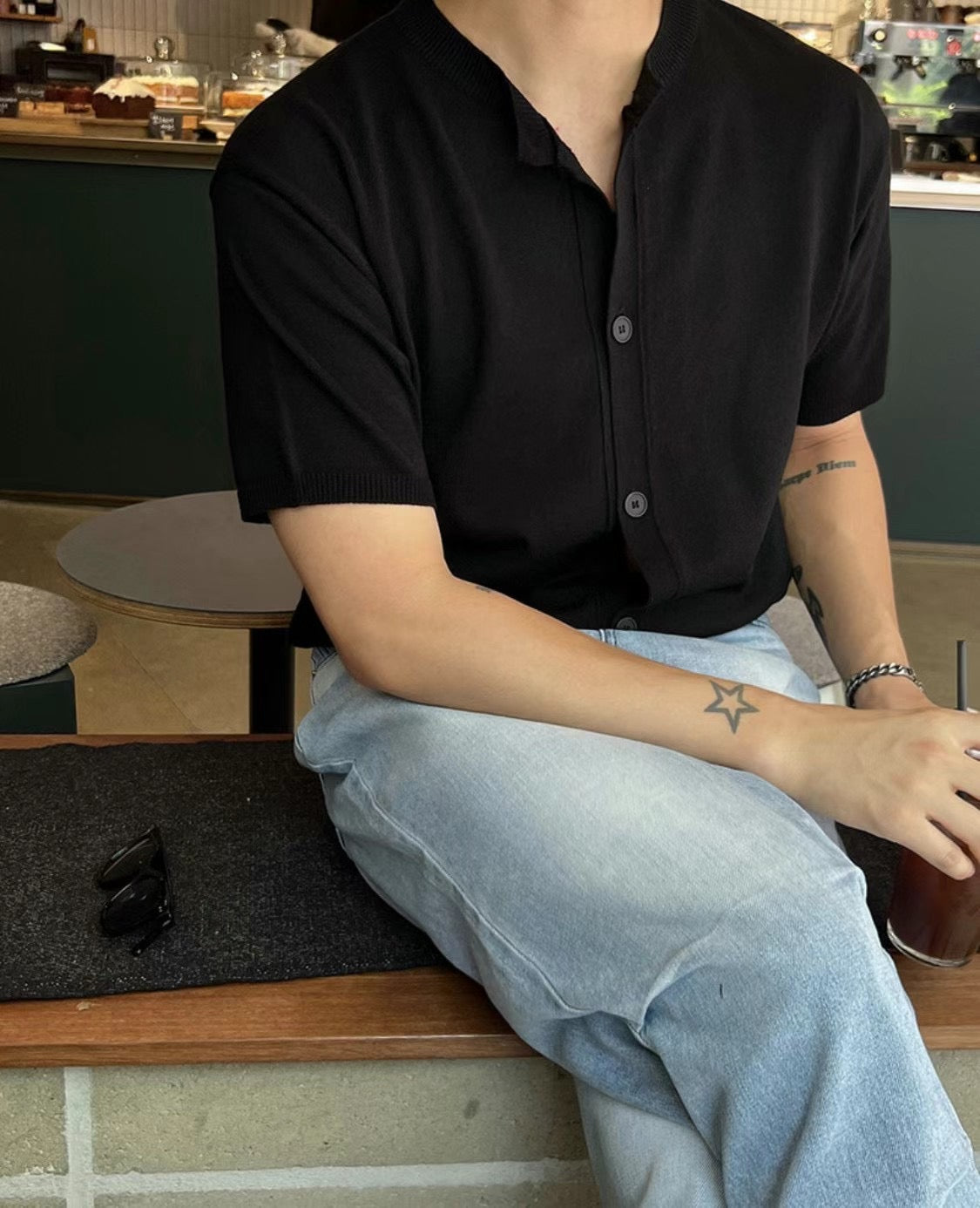 圓領韓系襯衫－  韓國男裝