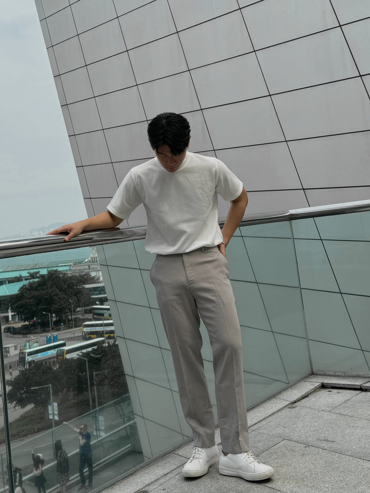 輕透短袖上衣 - 白色-  韓國男裝