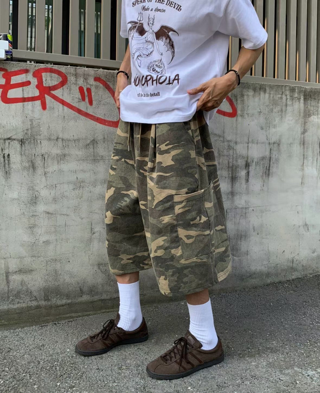 迷彩中長短褲 newbeige 韓國男裝